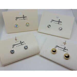 BUNDLE lot 4 Jennifer & Co Large Post/Stud Earrings Variety Trendy Fashion